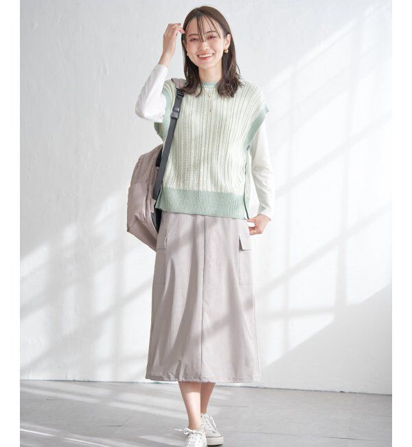 ikka「【雑誌InRed5月号掲載】リップストップカーゴスカート」|スカート|