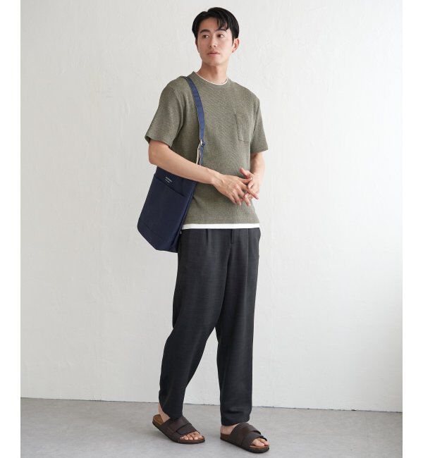 ikka「【雑誌MonoMax5月号掲載】メランジワッフルポケ付きフェイクTシャツ」|Tシャツ・カットソー|