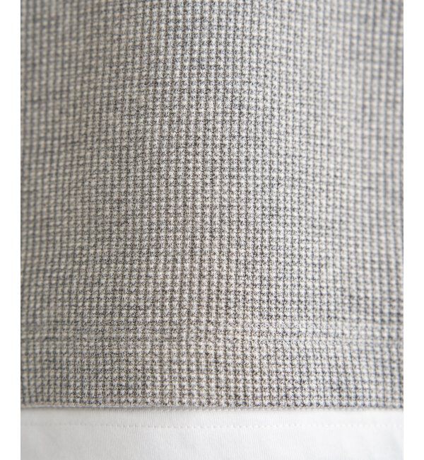 ikka「【雑誌MonoMax5月号掲載】メランジワッフルポケ付きフェイクTシャツ」|Tシャツ・カットソー|