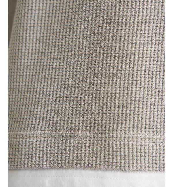 ikka「【雑誌MonoMax5月号掲載】メランジワッフルポケ付きフェイクTシャツ」|Tシャツ・カットソー|