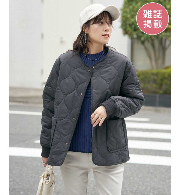 ikka「キルトファーリバーシブルブルゾン」|ブルゾン・スタジャン|ブラック