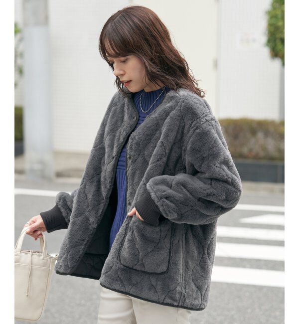 ikka「キルトファーリバーシブルブルゾン」|ブルゾン・スタジャン|