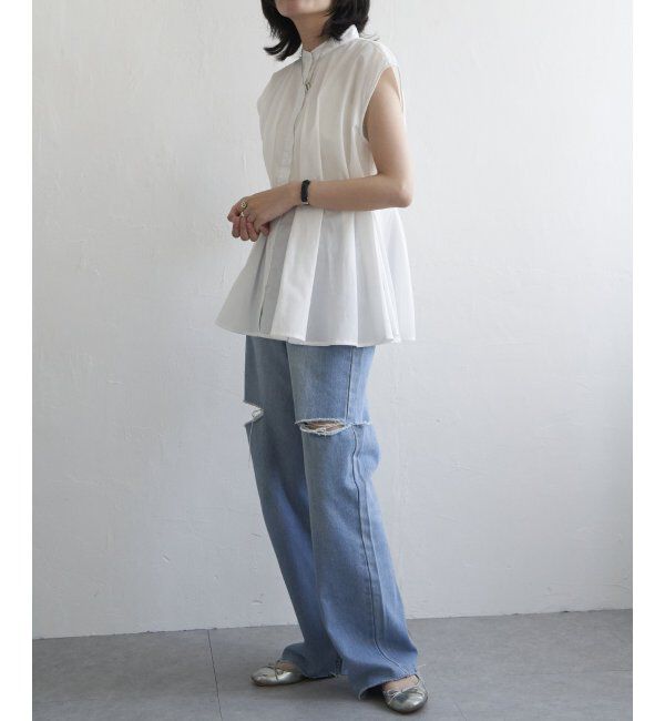 VENCE share style「ウエストタックスタンドブラウス」|シャツ・ブラウス|