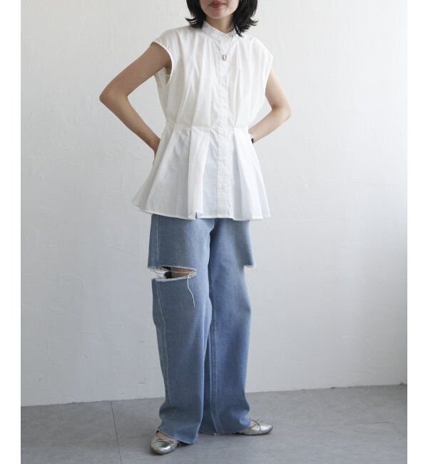 VENCE share style「ウエストタックスタンドブラウス」|シャツ・ブラウス|