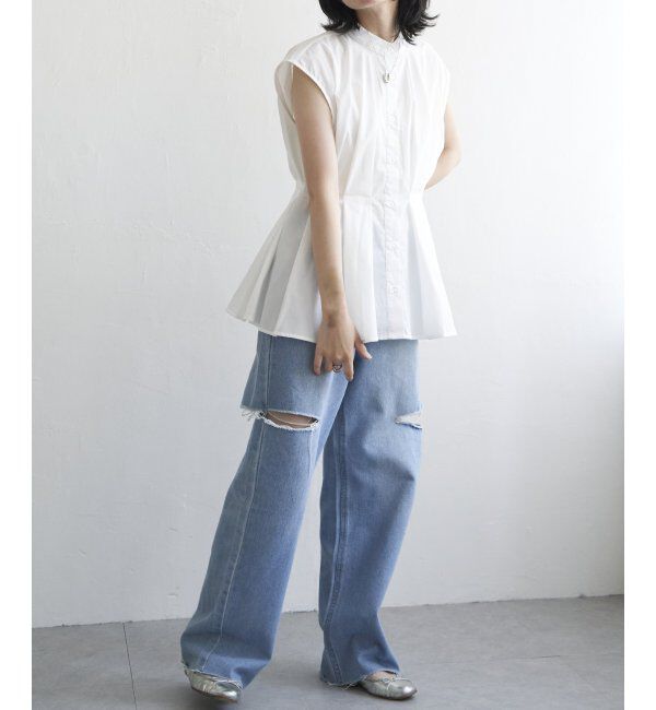VENCE share style「ウエストタックスタンドブラウス」|シャツ・ブラウス|