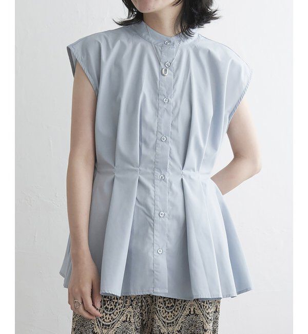 VENCE share style「ウエストタックスタンドブラウス」|シャツ・ブラウス|