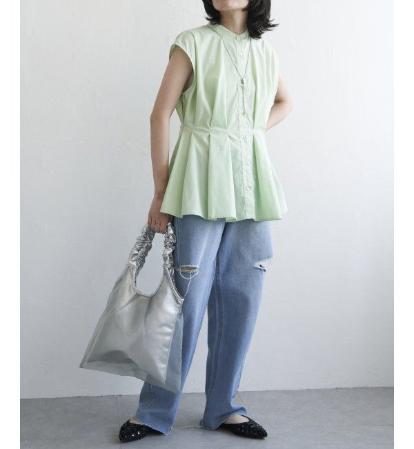 VENCE share style「ウエストタックスタンドブラウス」|シャツ・ブラウス|