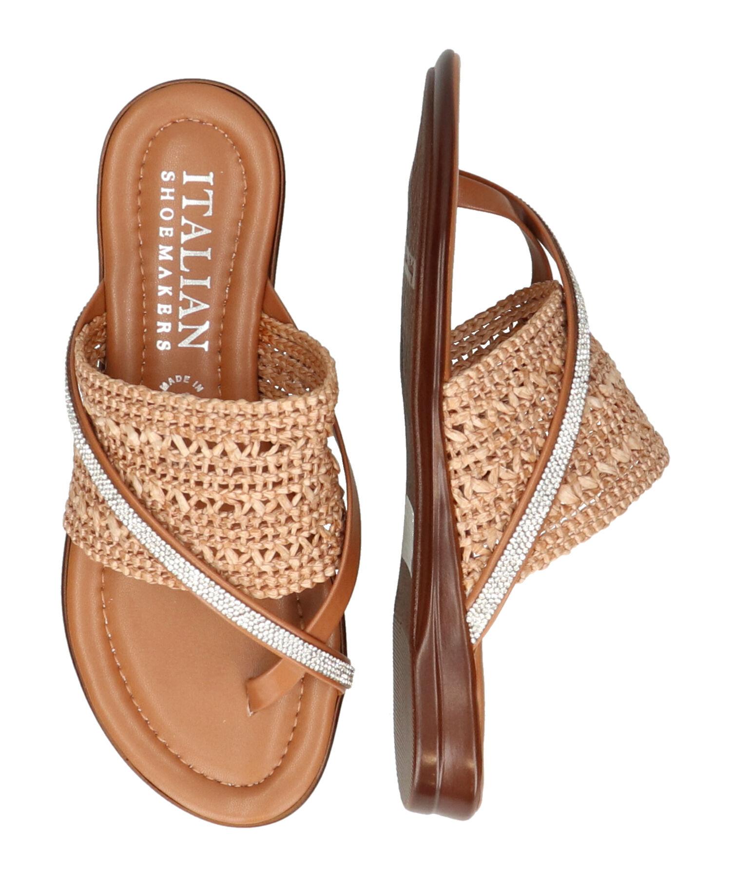 IMPORT SELECT「【ITALIAN SHOEMAKERS】ビジュークロスストラップトングサンダル(952352)」|サンダル|