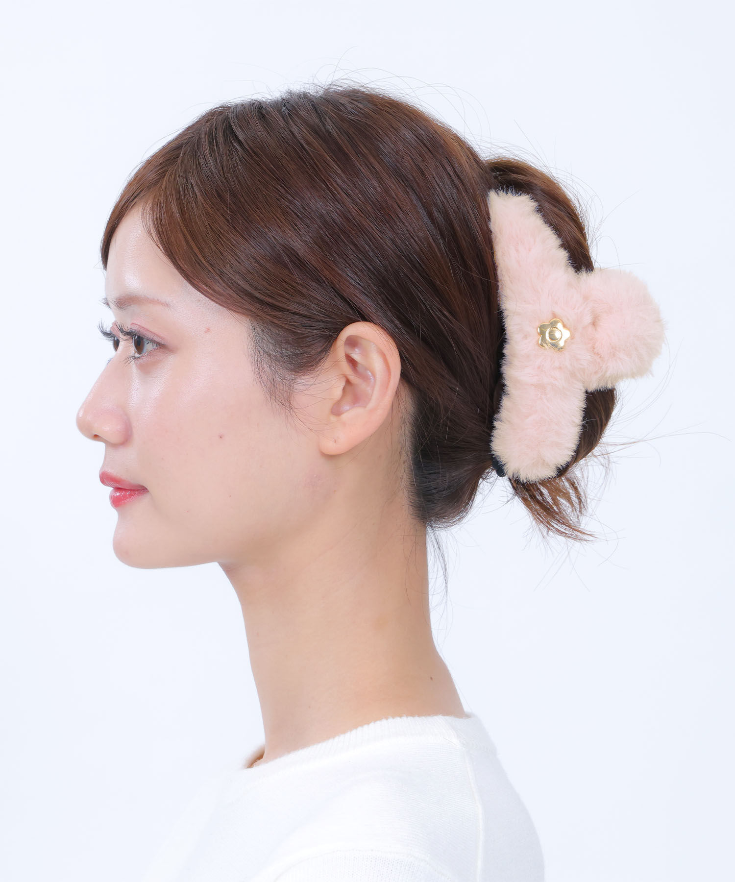 MARY QUANT「エコファー バンスクリップ」|ヘアバンド|ピンク
