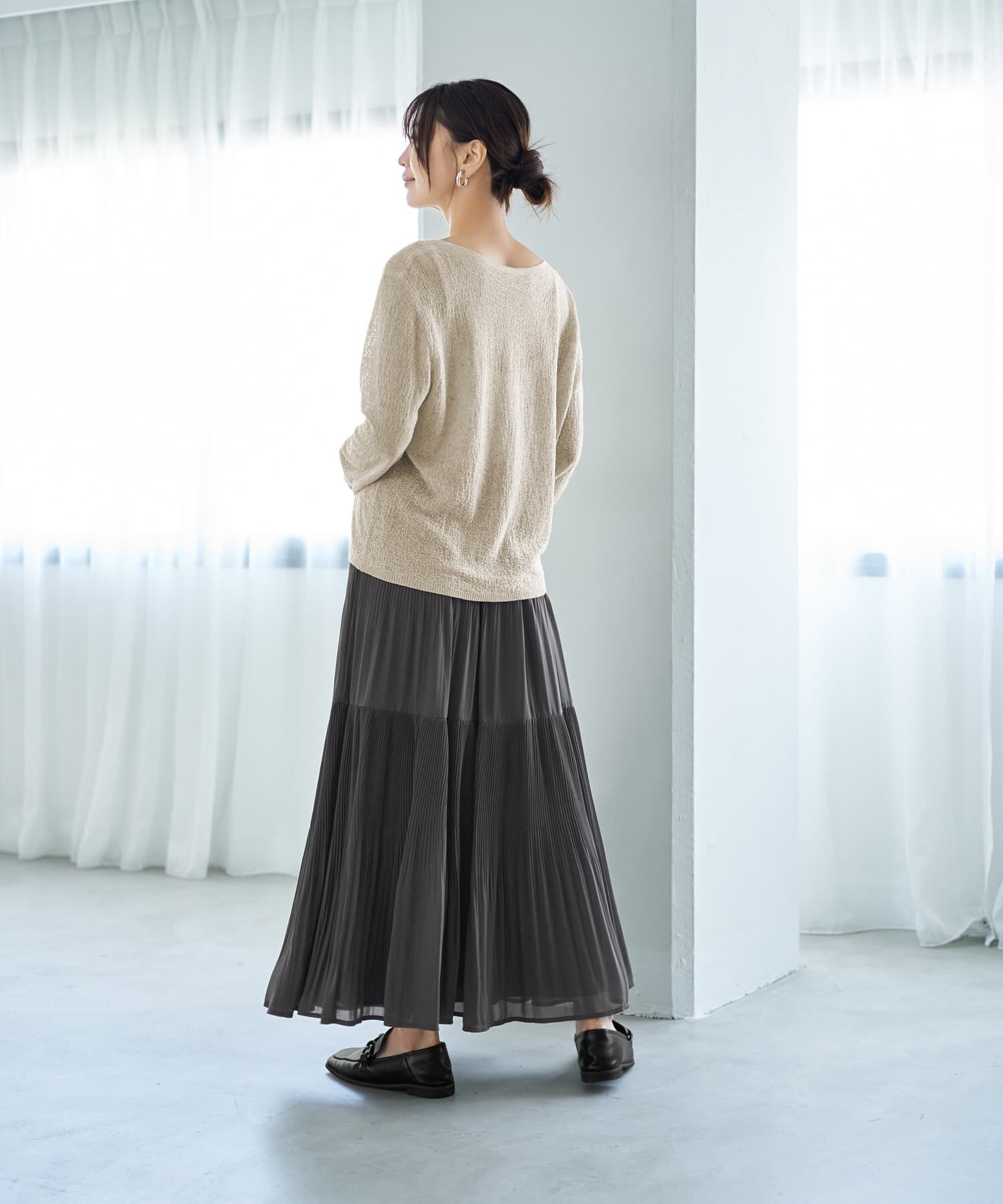 STYLE DELI「シフォンジョーゼットMIXプリーツスカート」|スカート|