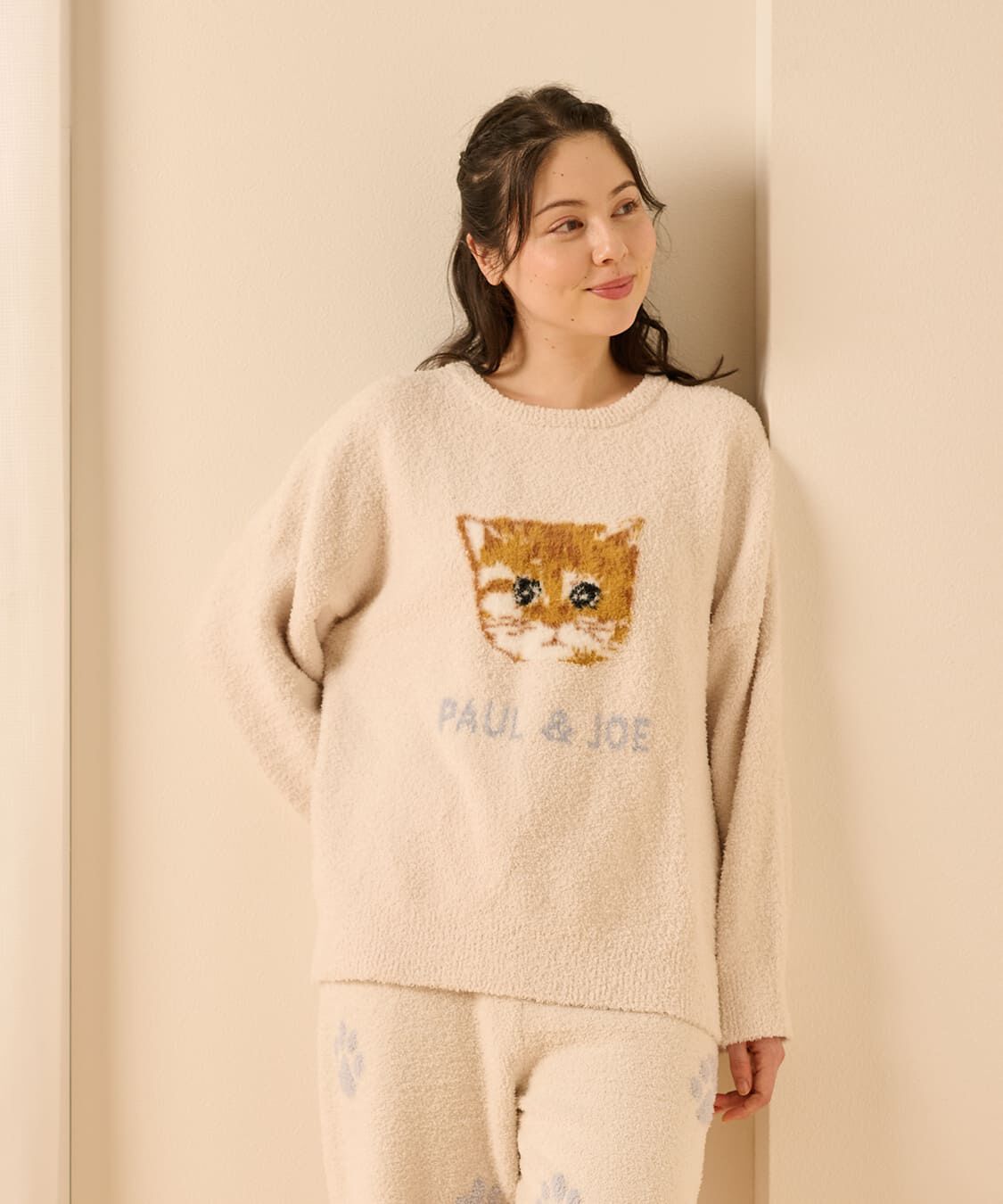 PAUL&JOE「ふわふわヌネットジャガード　プルオーバー」|ルームウェア|アイボリー