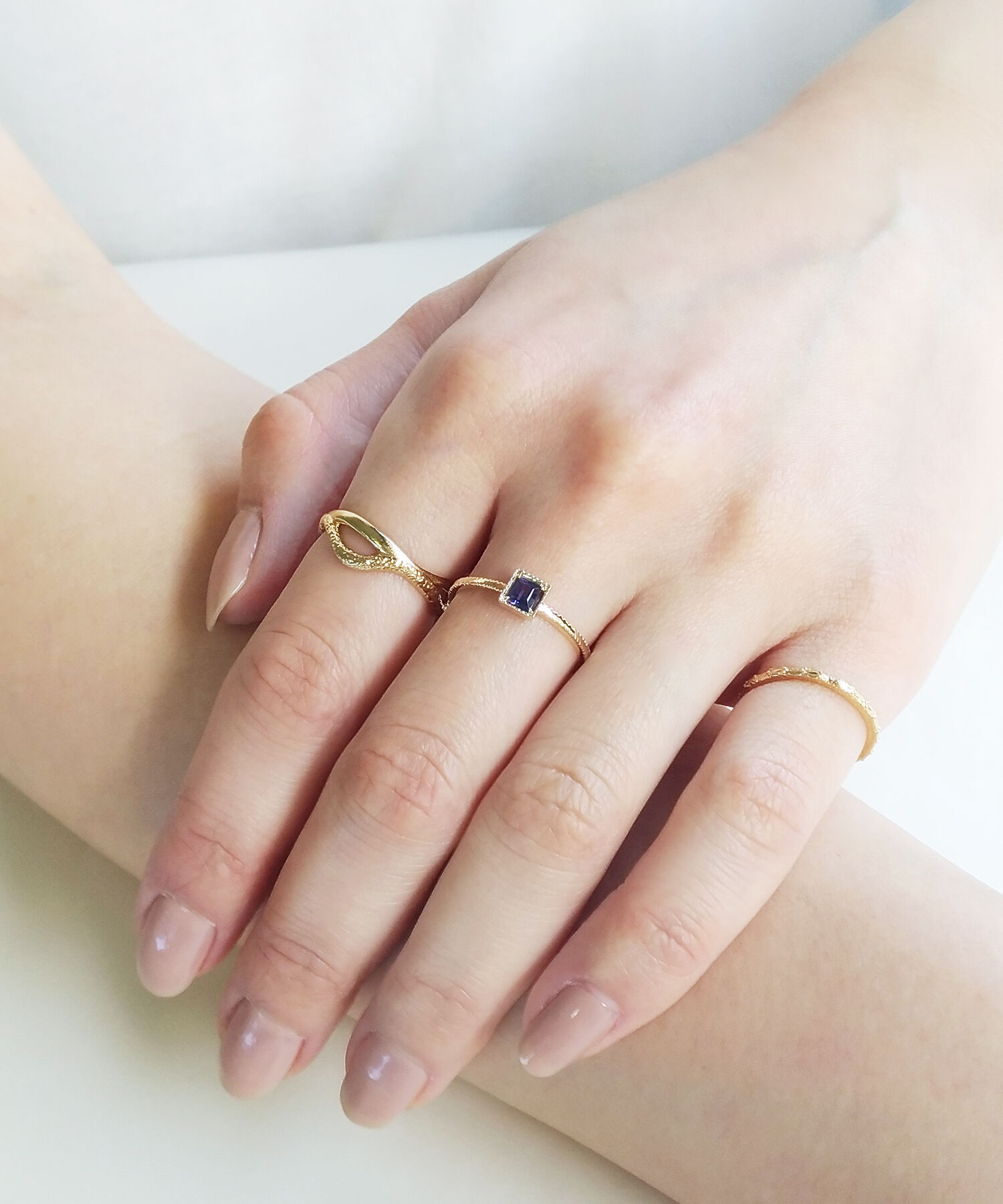  「silver925 ダブルラインテクスチャー リング (ニッケルフリー)」|リング|