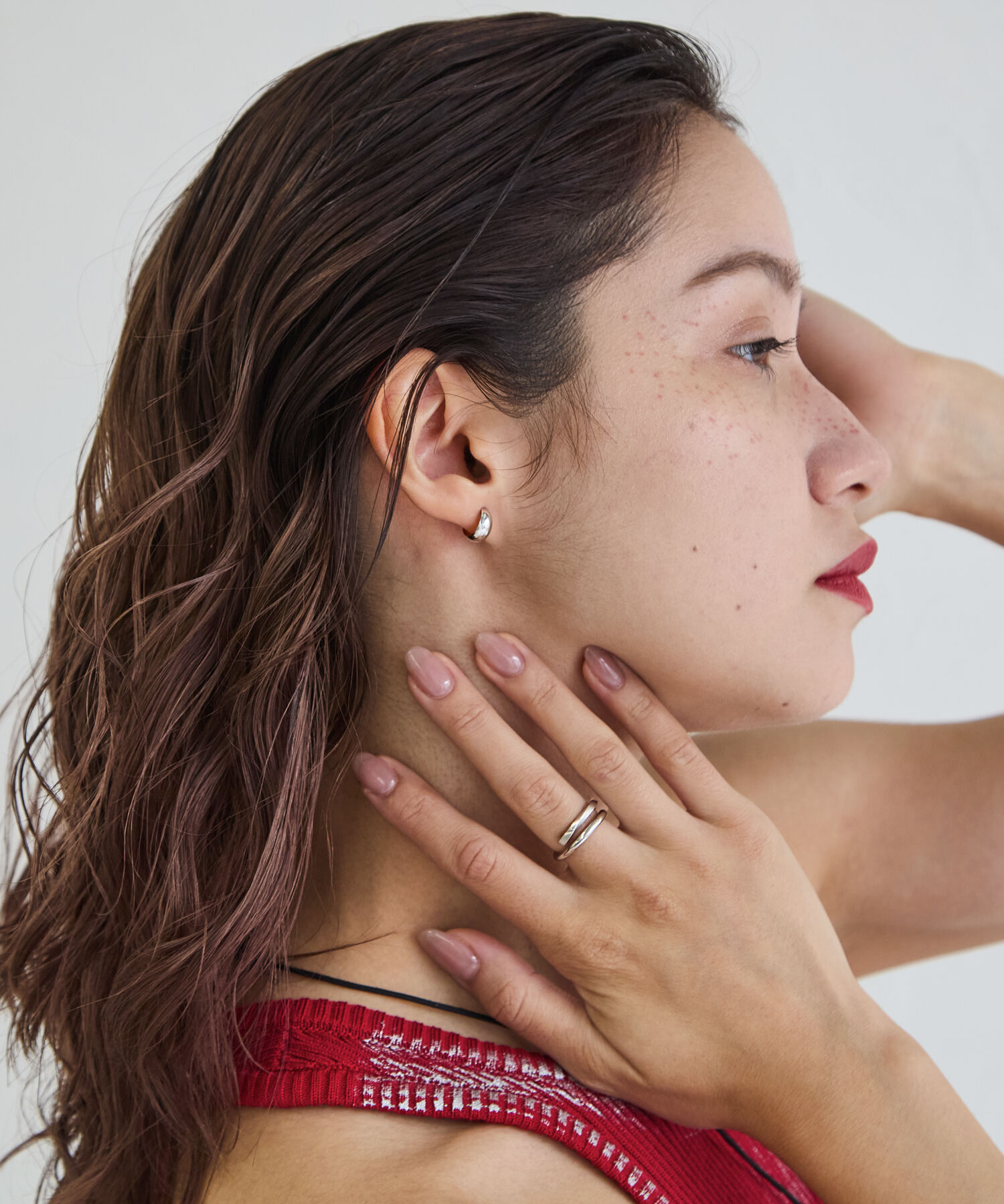 JUPITER「【SV925】ダイヤモンドカーブリング/シルバー」|リング|