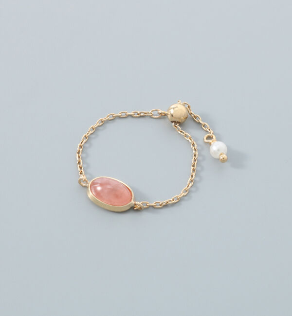 JUPITER「【K10】天然石チェーンリング/インカローズ」|リング|ゴールド