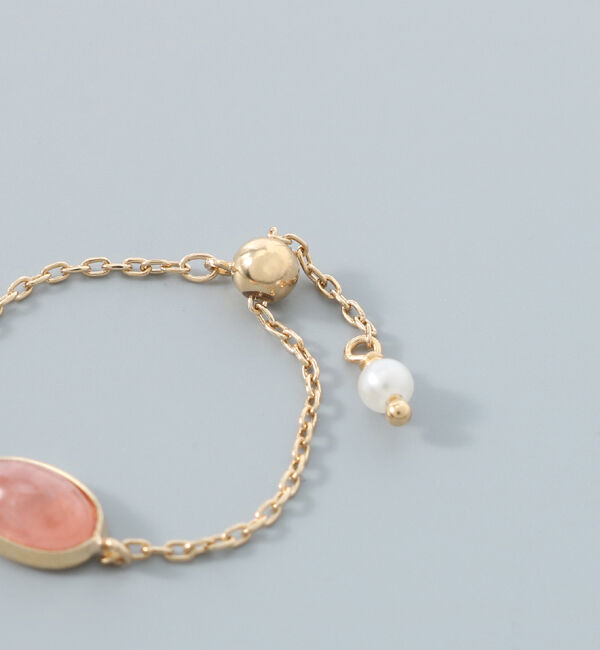 JUPITER「【K10】天然石チェーンリング/インカローズ」|リング|