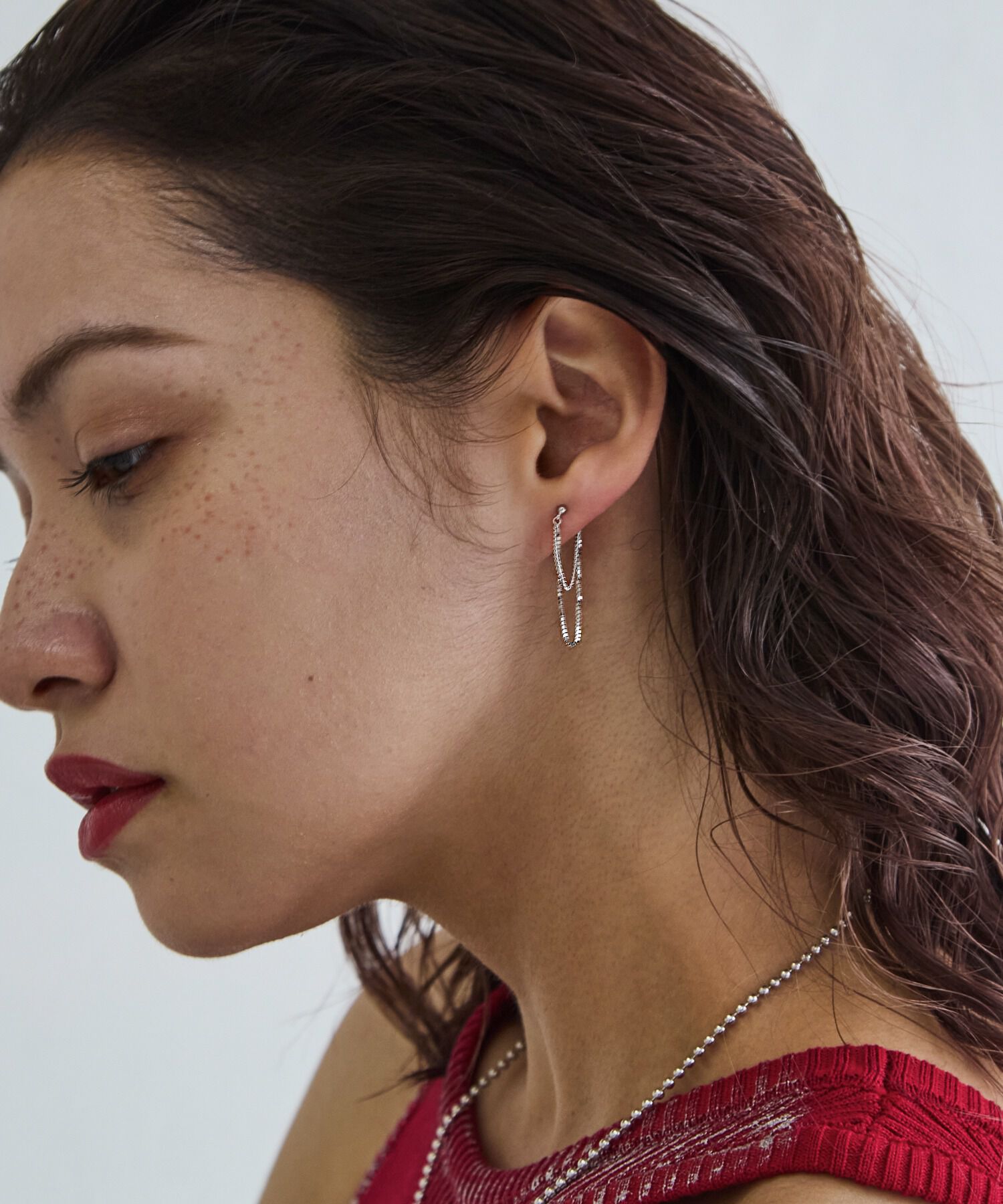 JUPITER「【SV】チェーンフープピアス」|ピアス|