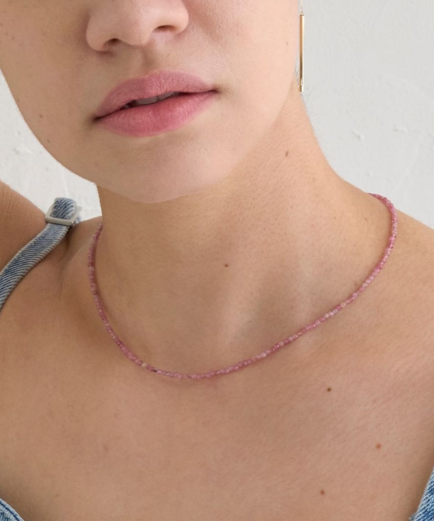 JUPITER「天然石ビーズネックレス/金属アレルギー対応/ニッケルフリー　ピンクトルマリン」|ネックレス|