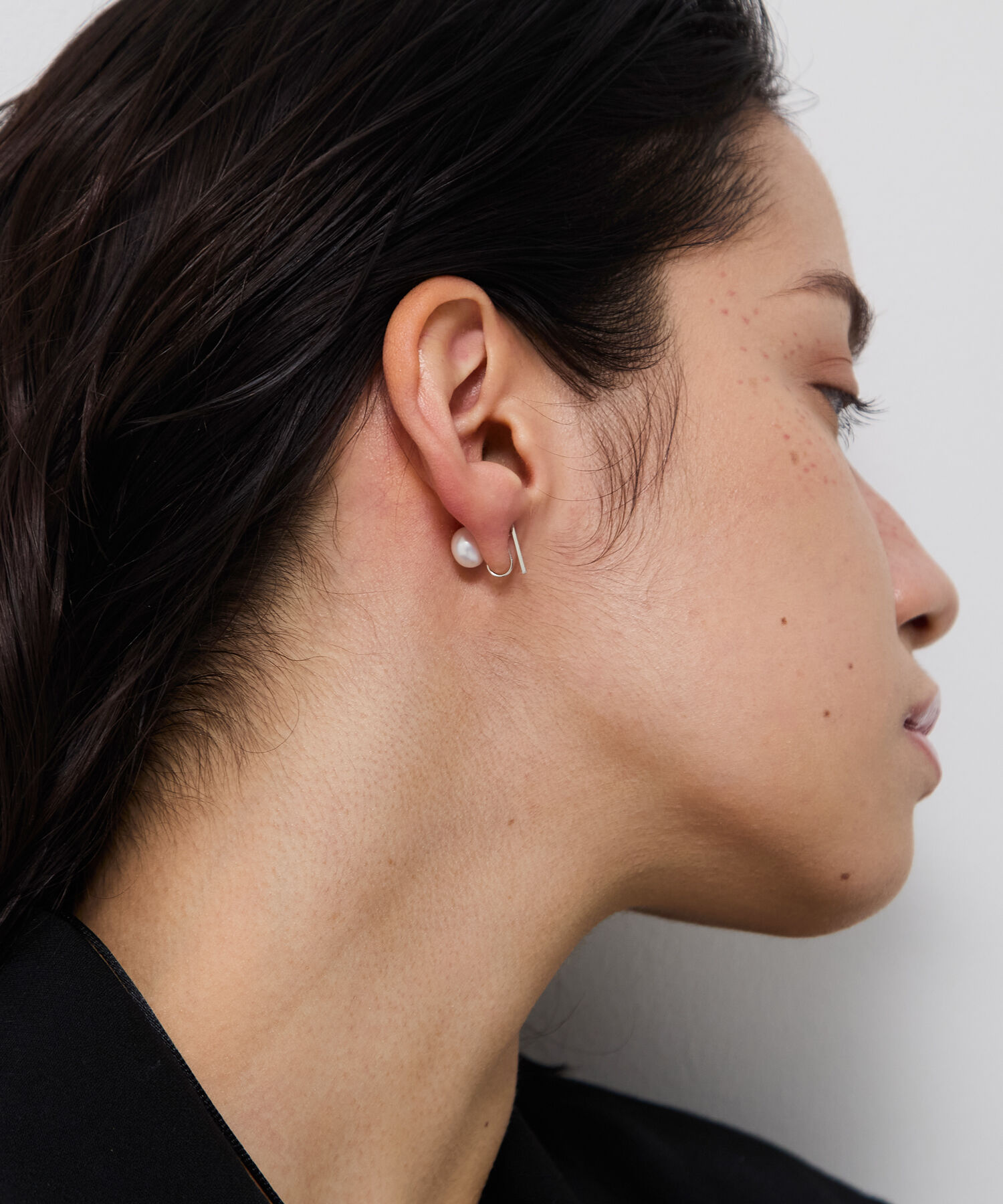 JUPITER「【シリーズ累計販売 1000点突破！】【K10WG】2way淡水パール&times;バーイヤリング/リバーシブル」|イヤリング|