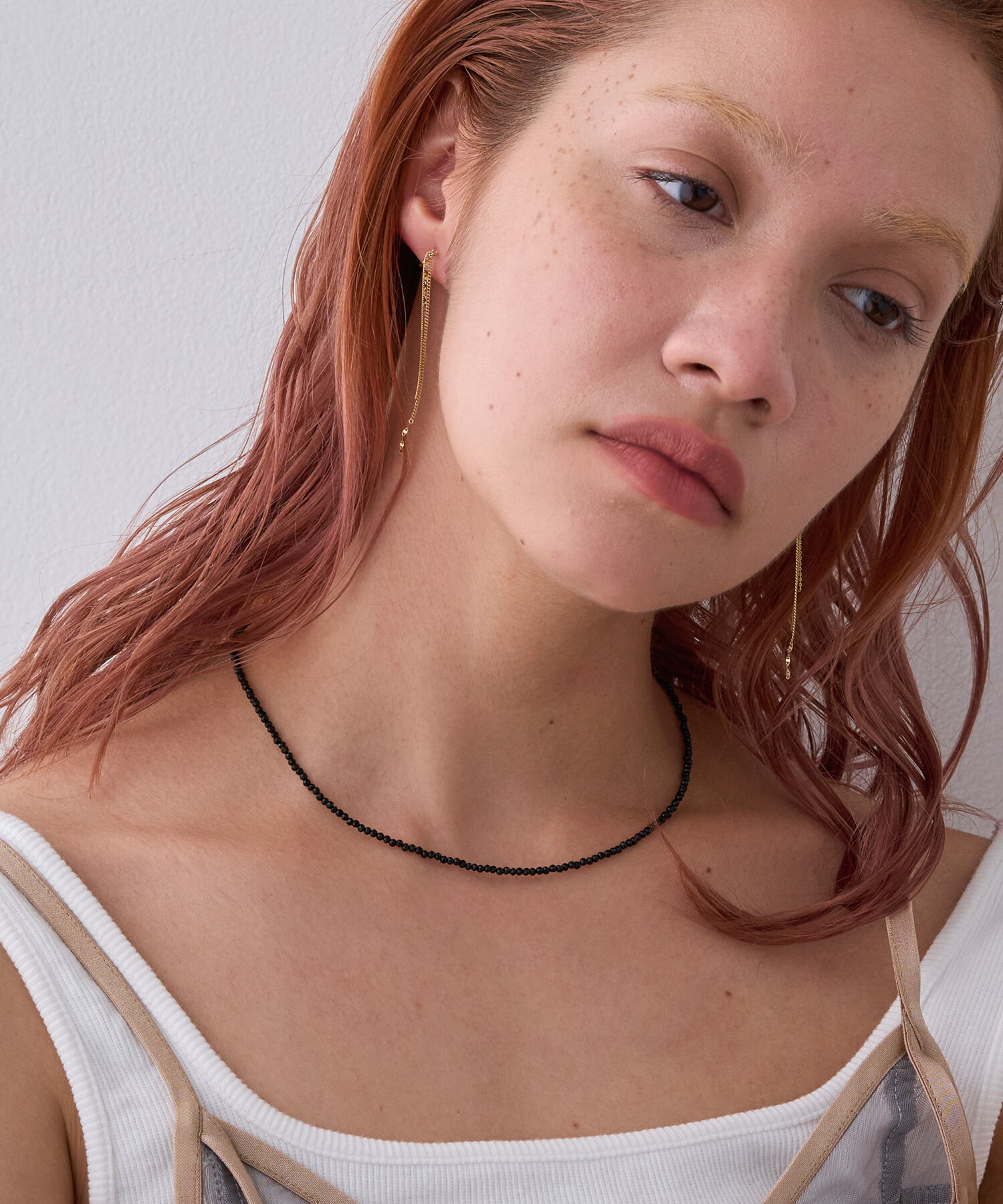 JUPITER「天然石ビーズネックレス/金属アレルギー対応/ニッケルフリー　オニキス」|ネックレス|