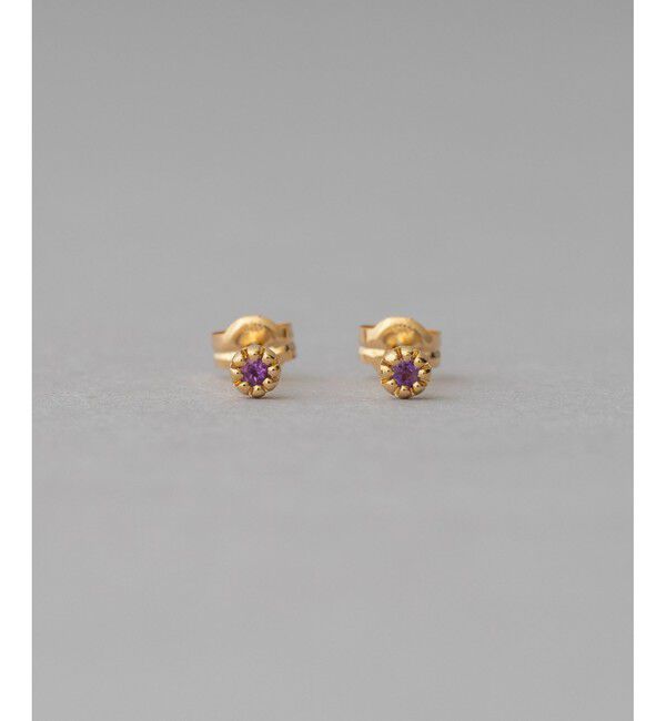 ete「K18YG フルール ピアス（誕生石 1・2・3・6・8・10・11・12月）」|ピアス|B
