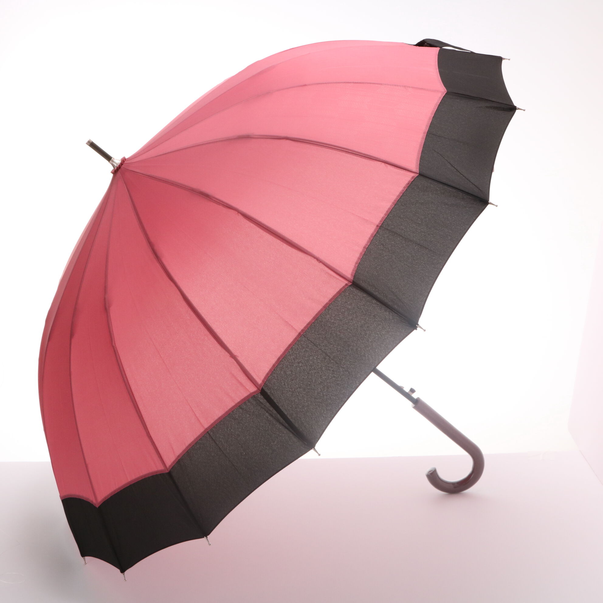 BACKYARD FAMILY「傘 16本骨 和傘 サントス santos 蛇の目 縁 伝統柄 着物 定番 雨傘 蛇の目風和傘」|傘|ピンク1