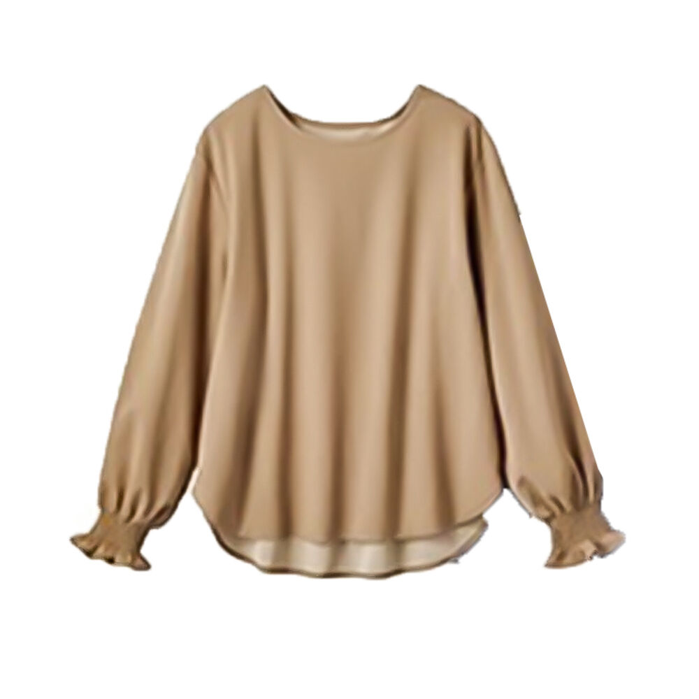 BACKYARD FAMILY「ブラウス 長袖 レディース きれいめ 通販 カットソー プルオーバー トップス」|シャツ・ブラウス|ベージュ1