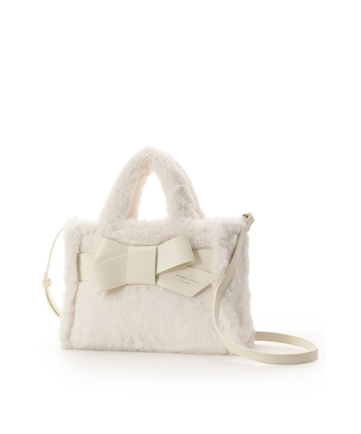 Samantha Thavasa「ワンポイントリボン ファーバッグ」|ハンドバッグ|