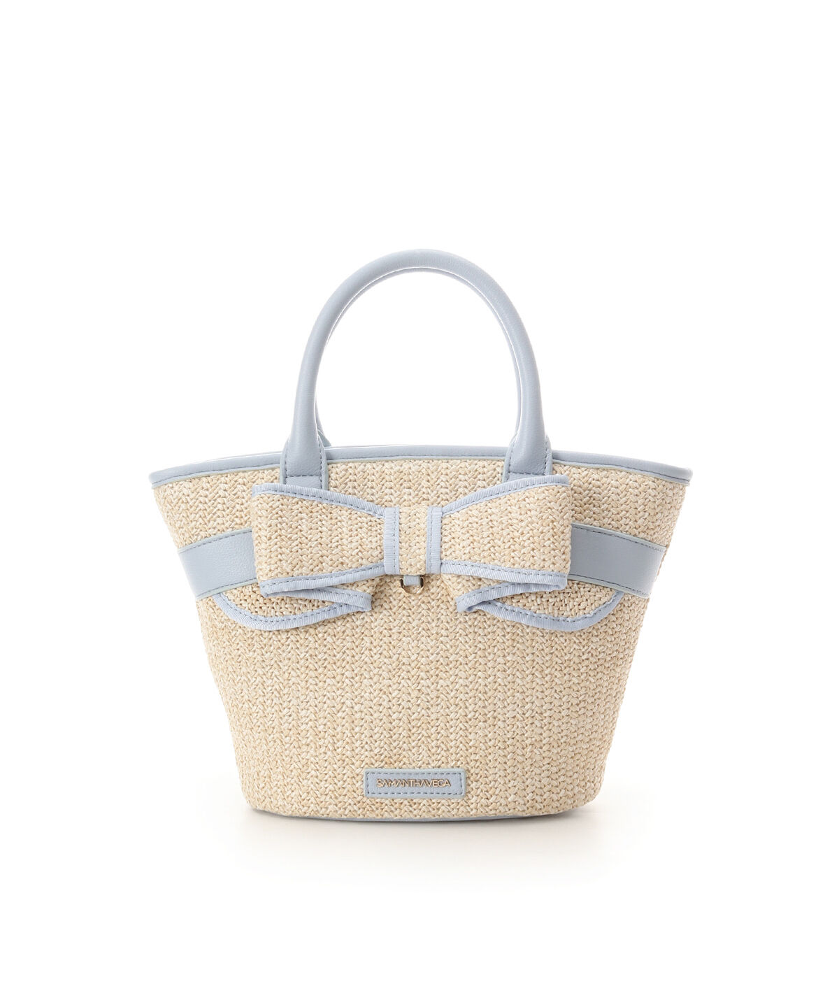 Samantha Vega「フレアリボンかごバッグ」|ハンドバッグ|ライトブルー