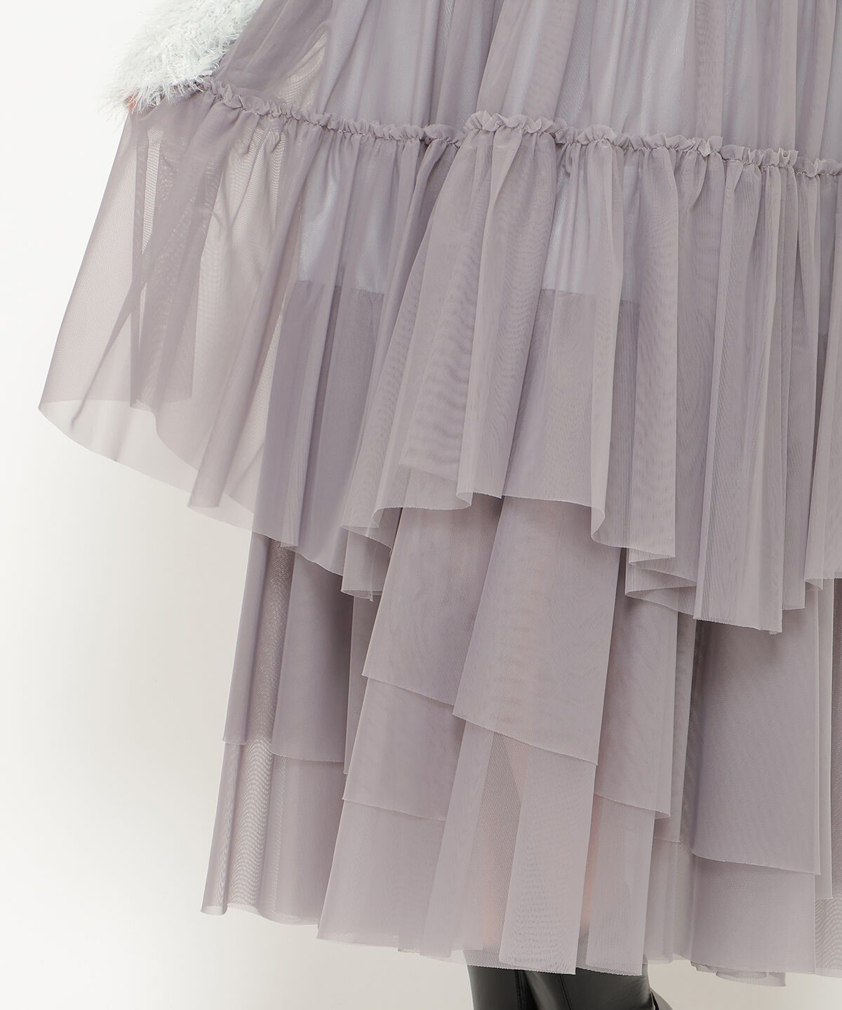 アンドクチュール「ランダムティアードチュールスカート」|フレア|