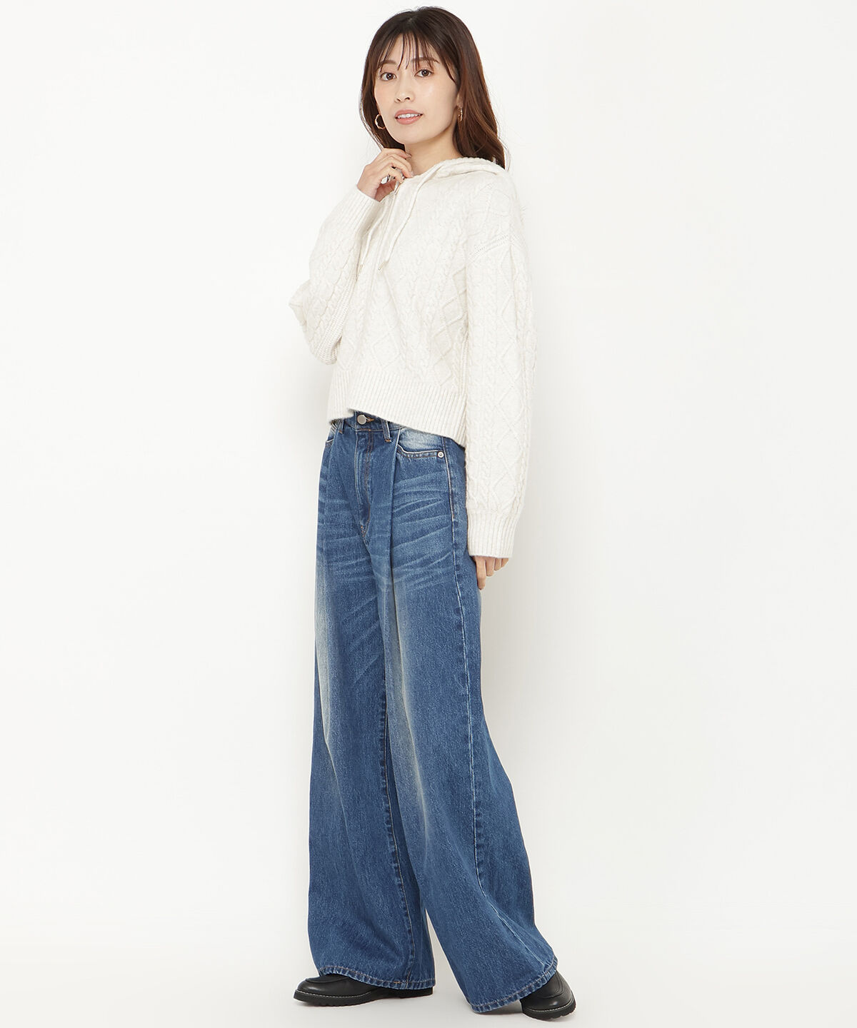 アンドクチュール「ミルドライクケーブルZIPパーカー」|パーカー|