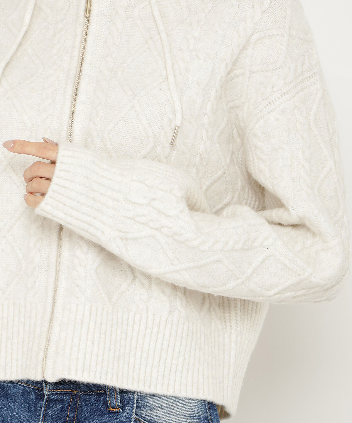 アンドクチュール「ミルドライクケーブルZIPパーカー」|パーカー|