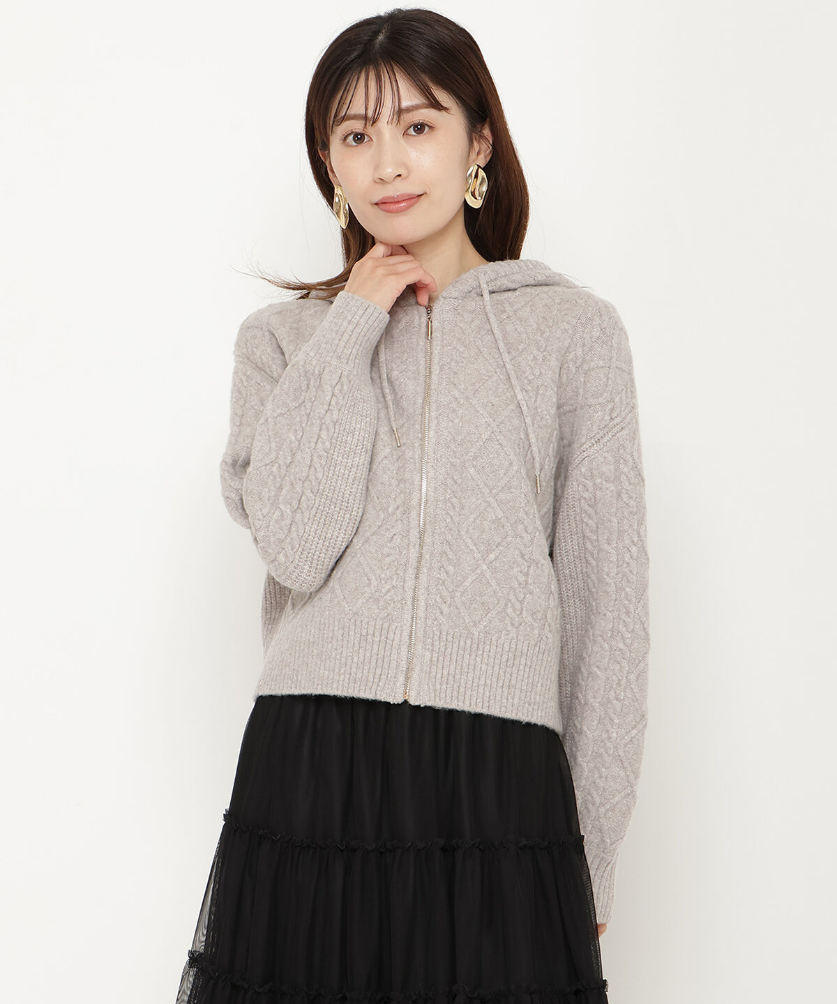 アンドクチュール「ミルドライクケーブルZIPパーカー」|パーカー|ﾀﾞｰｸﾌﾞﾗｳﾝ