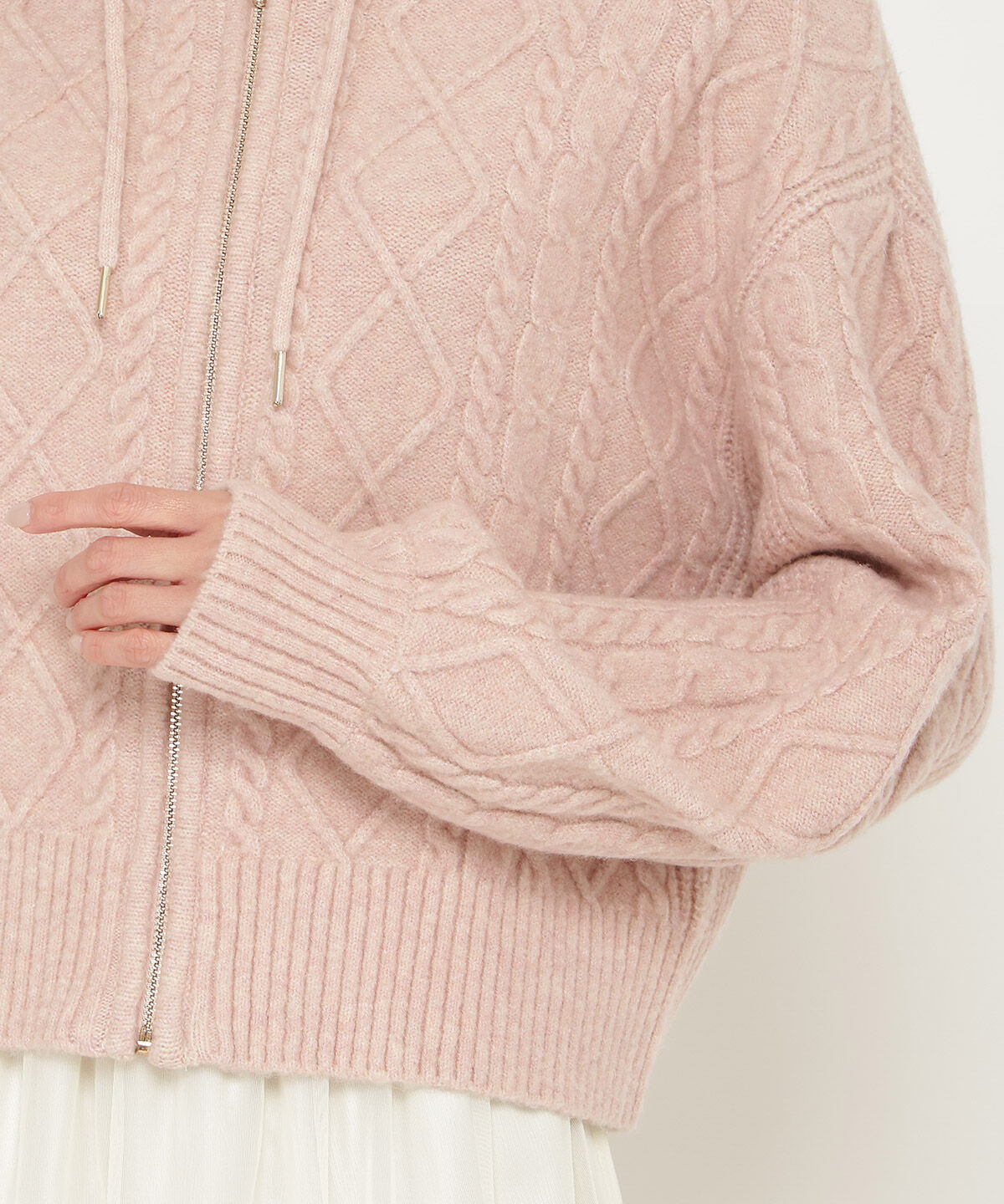 アンドクチュール「ミルドライクケーブルZIPパーカー」|パーカー|