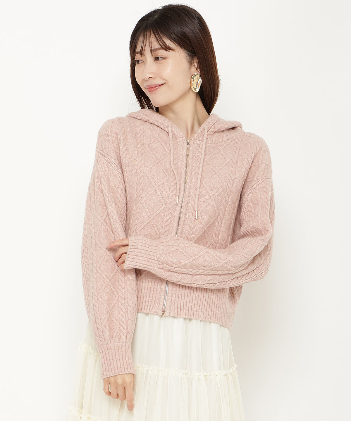 アンドクチュール「ミルドライクケーブルZIPパーカー」|パーカー|