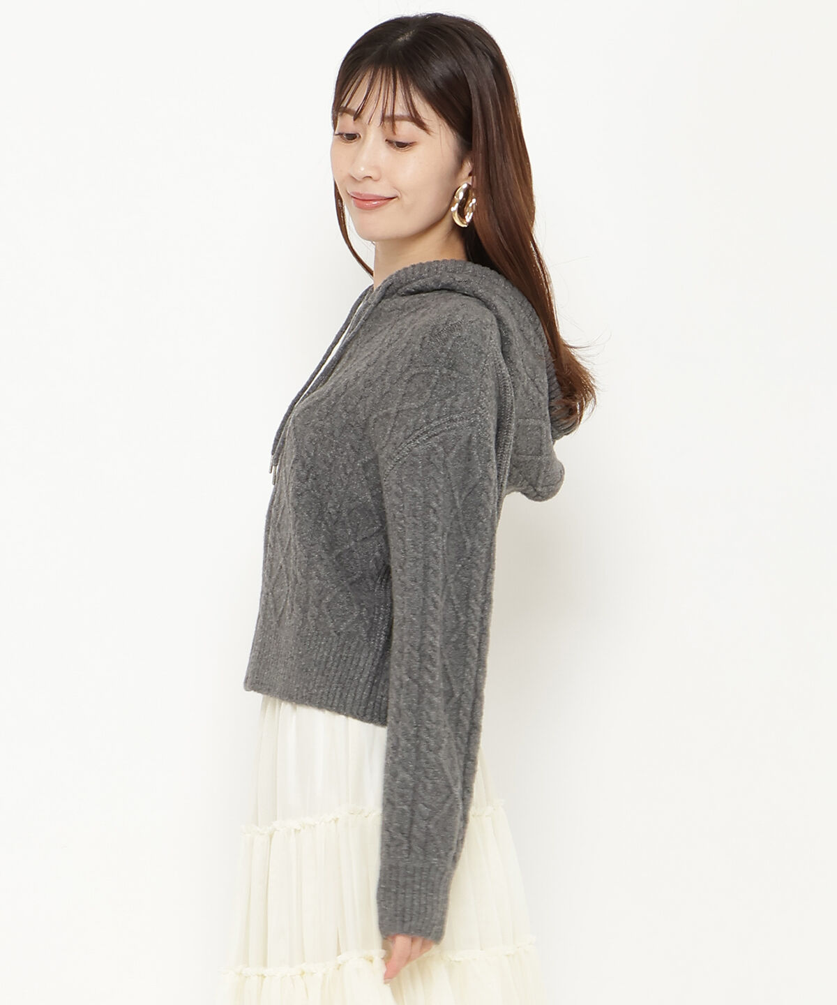 アンドクチュール「ミルドライクケーブルZIPパーカー」|パーカー|