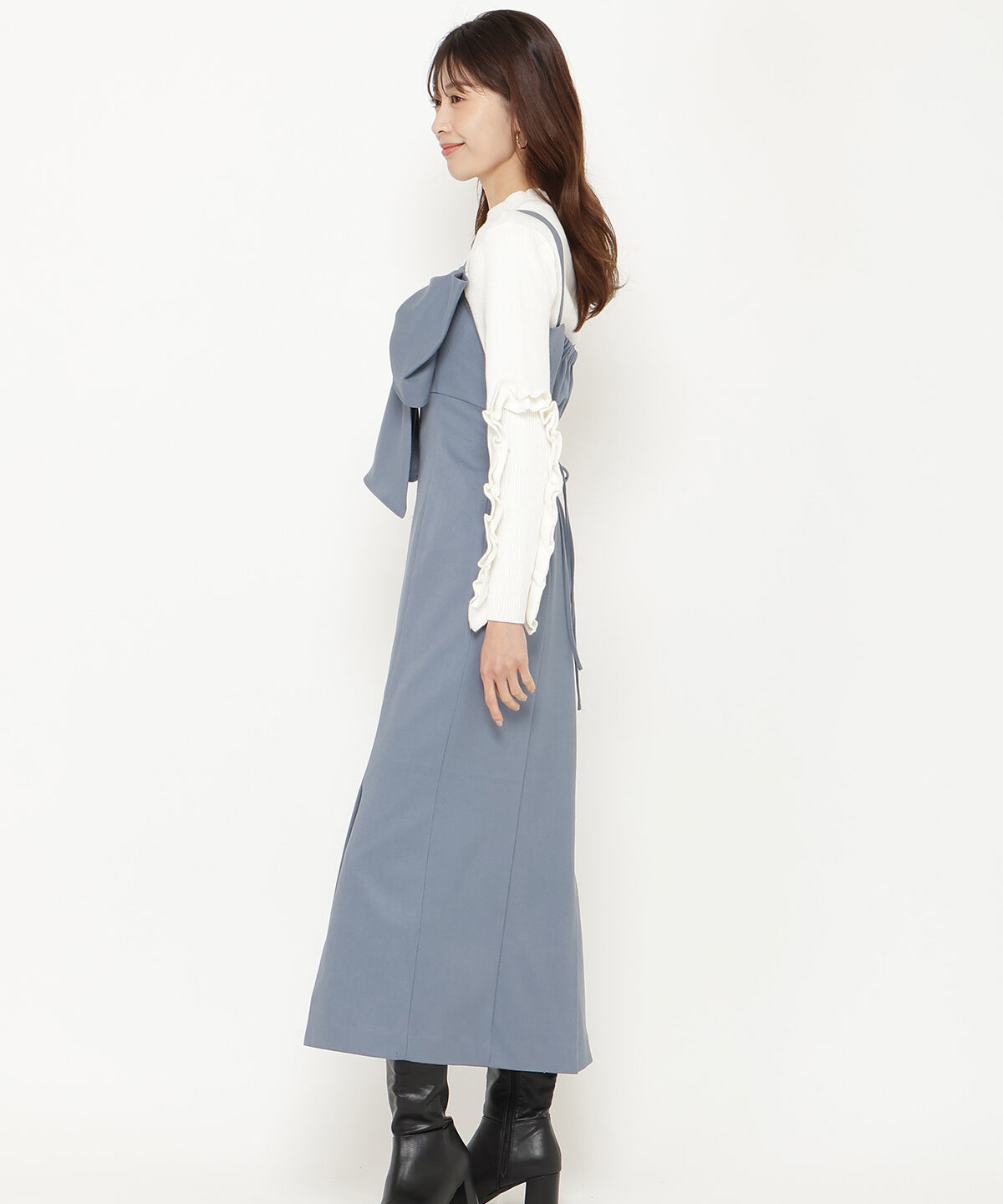 アンドクチュール「アシメショルダーリボンワンピース」|ワンピース|