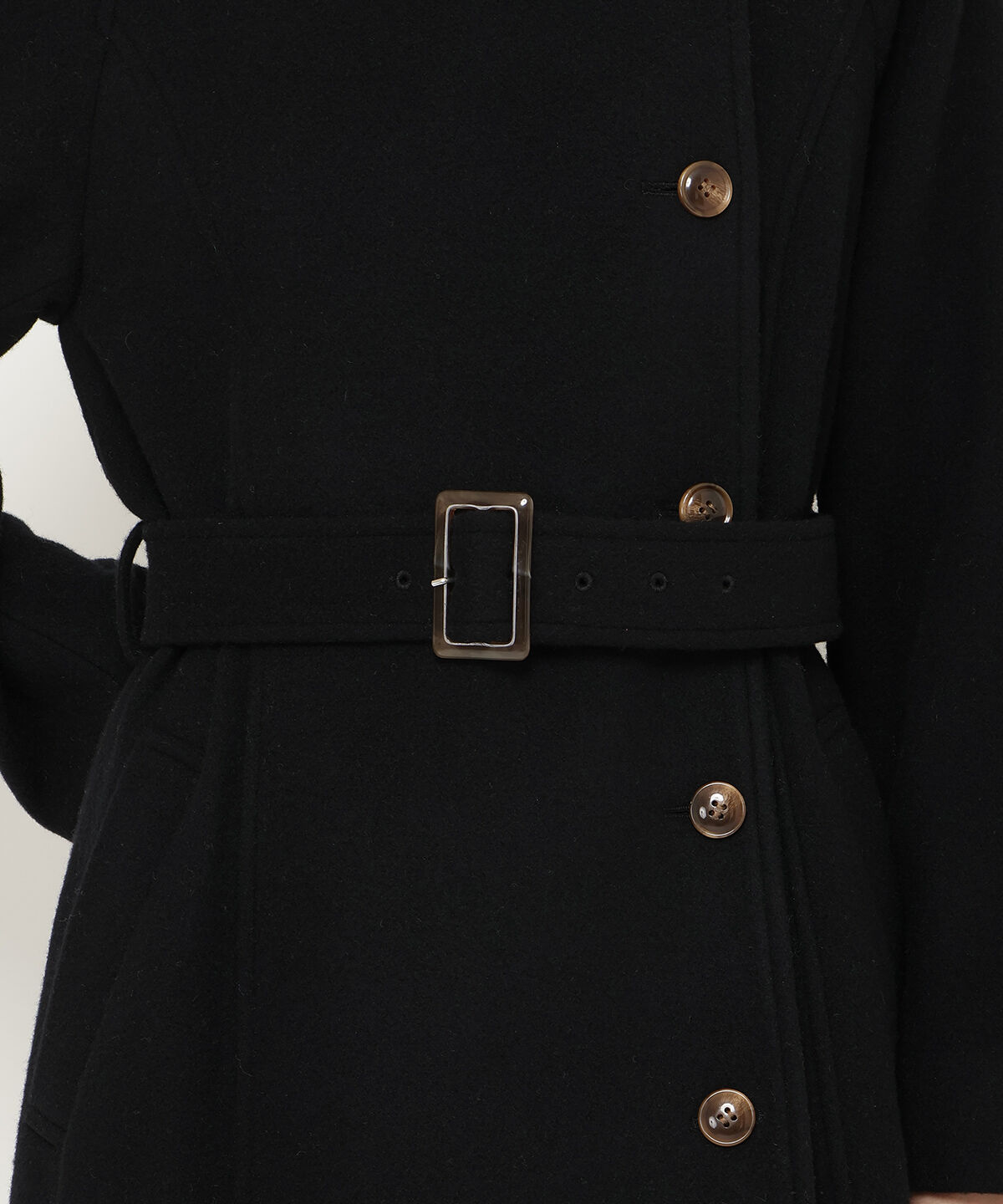 アンドクチュール「ウールモッサアシメボタンロングコート」|ダウン|