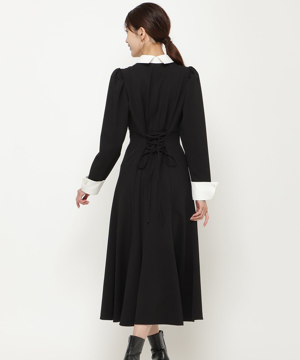 アンドクチュール「配色襟レディワンピース」|ワンピース|