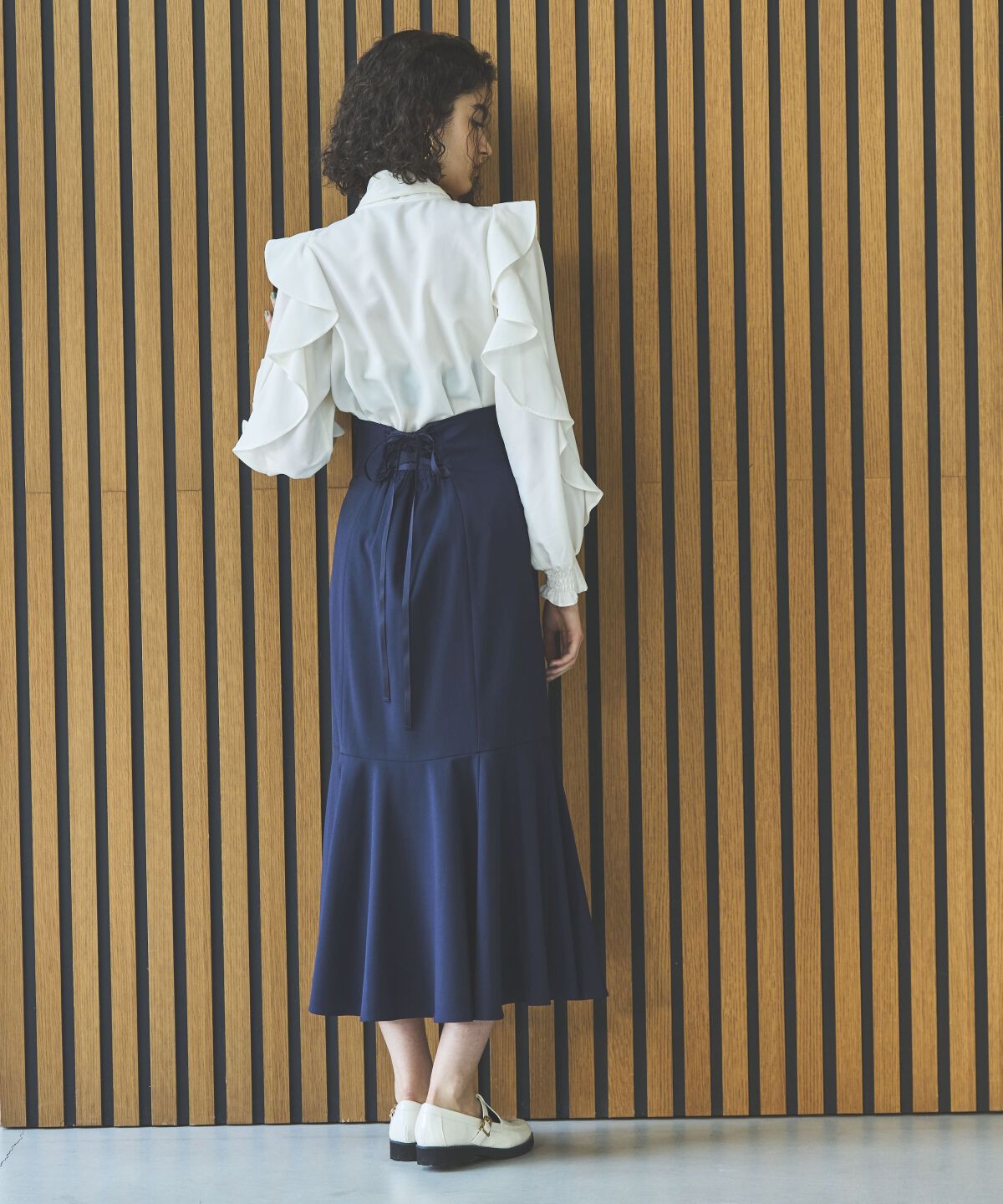 アンドクチュール「アシメギャザーマーメイドスカート」|スカート|