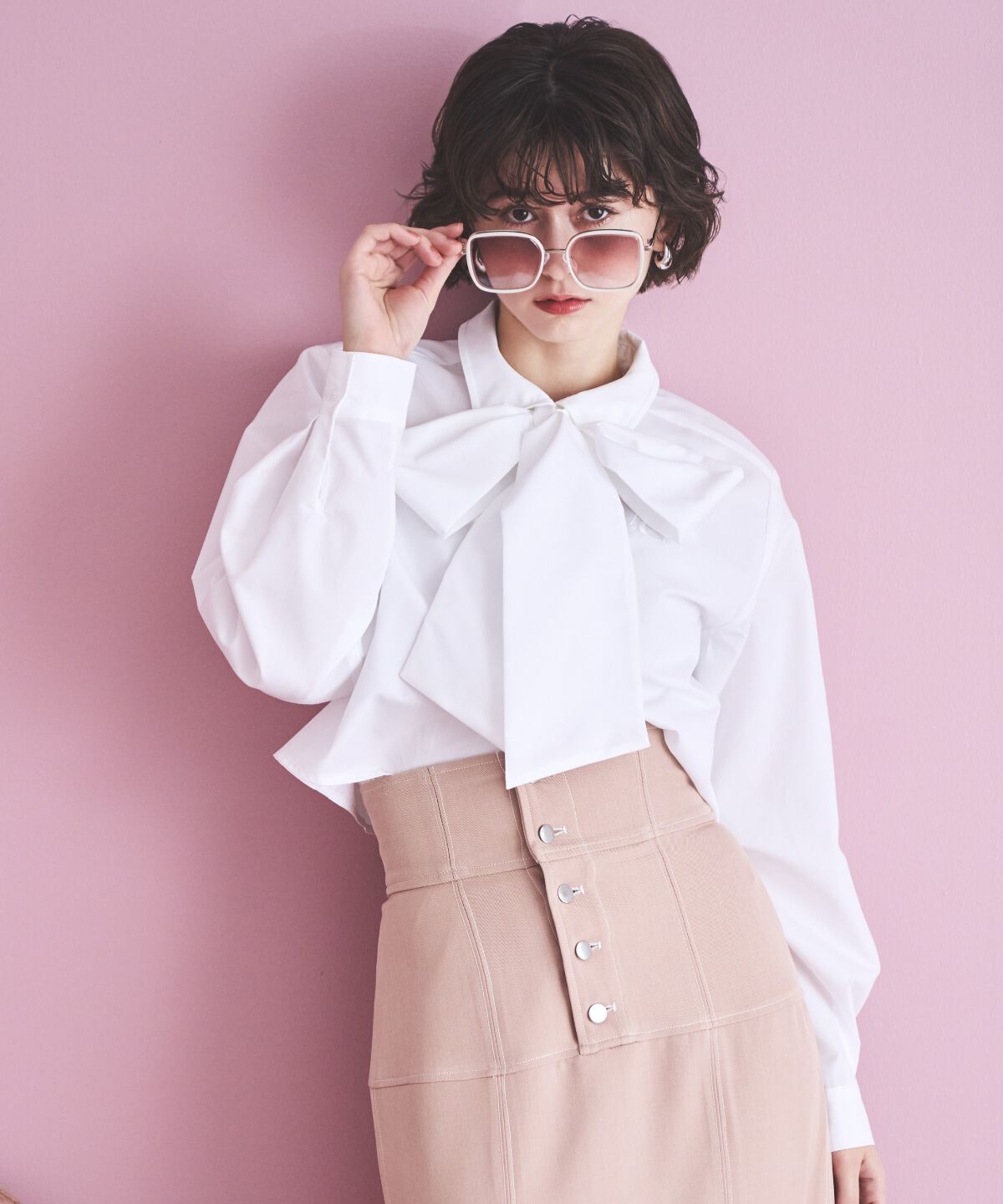 アンドクチュール「AC刺繍ボウタイシャツ」|シャツ・ブラウス|