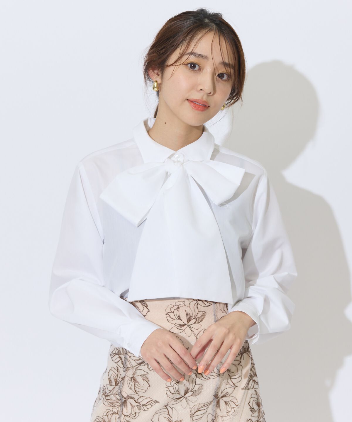 アンドクチュール「AC刺繍ボウタイシャツ」|シャツ・ブラウス|