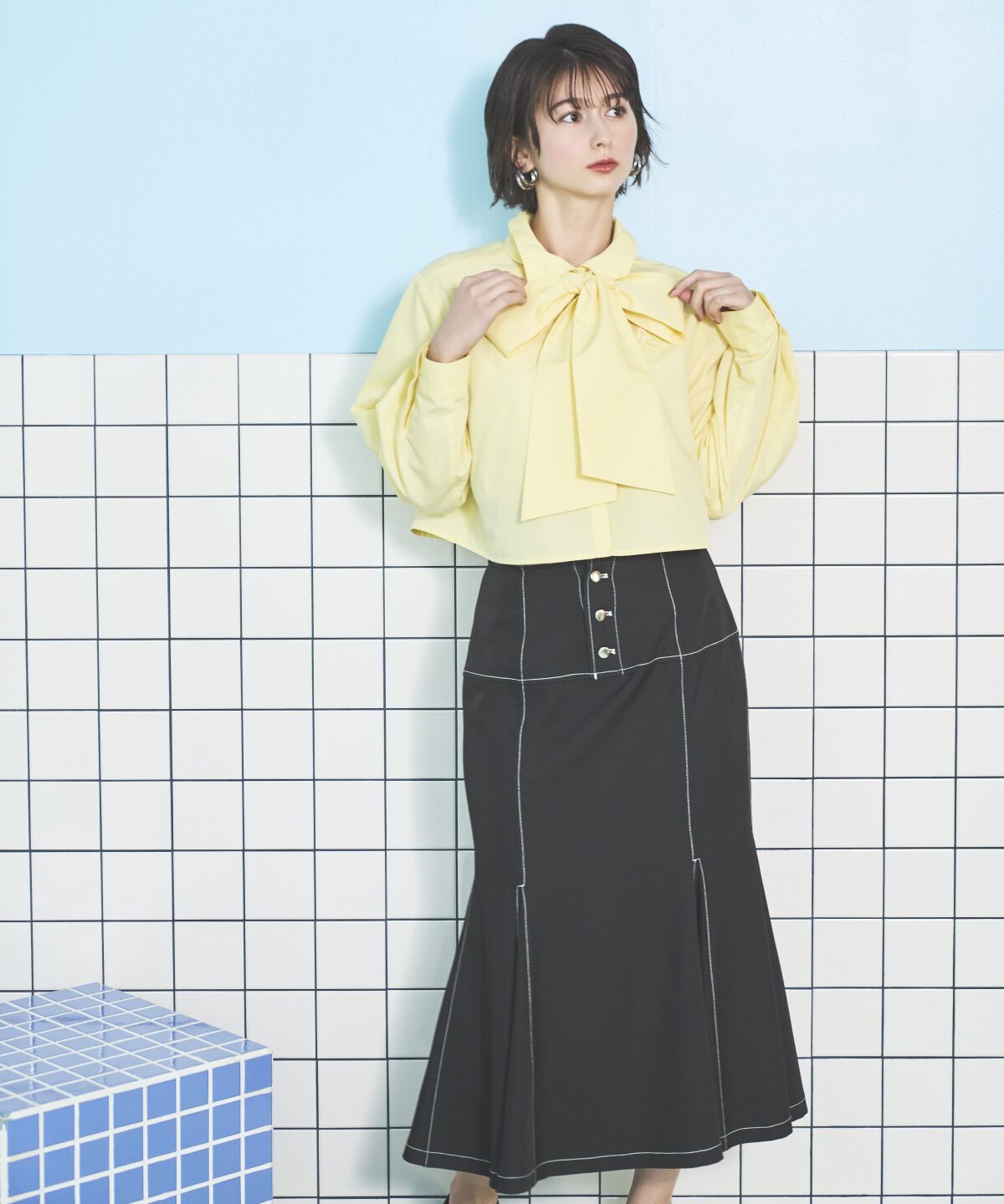 アンドクチュール「AC刺繍ボウタイシャツ」|シャツ・ブラウス|