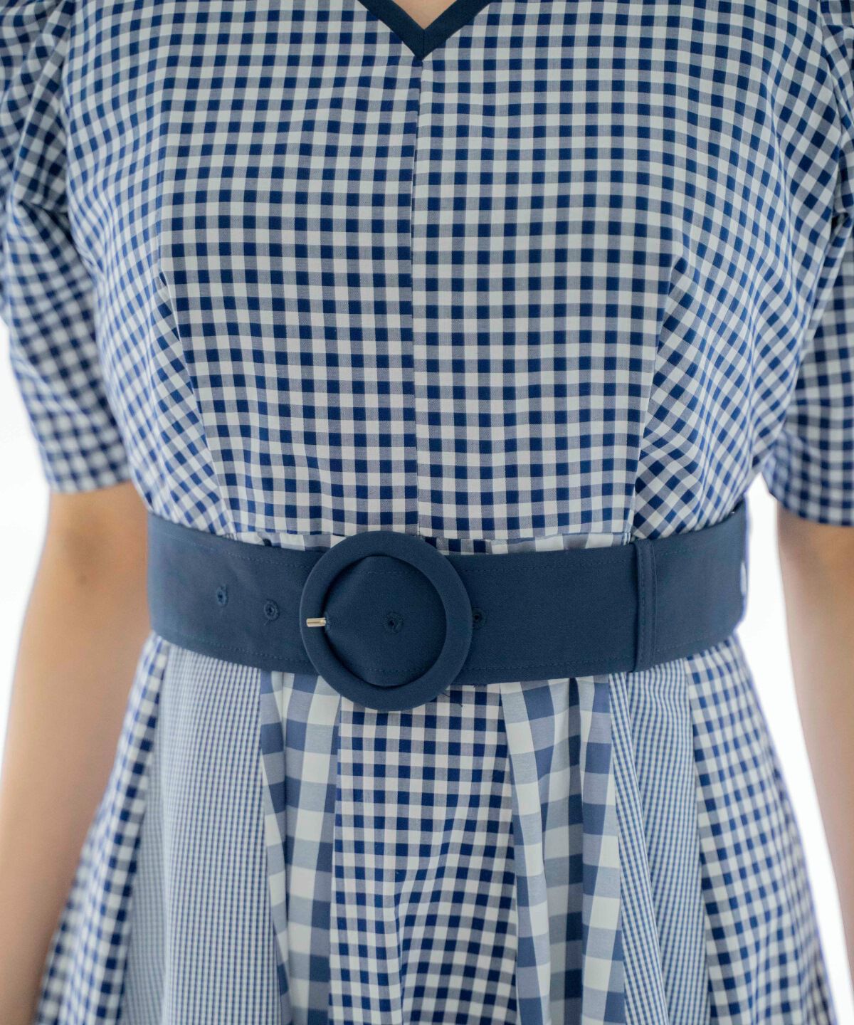 アンドクチュール「ギンガムMIXパネルワンピース」|ワンピース|