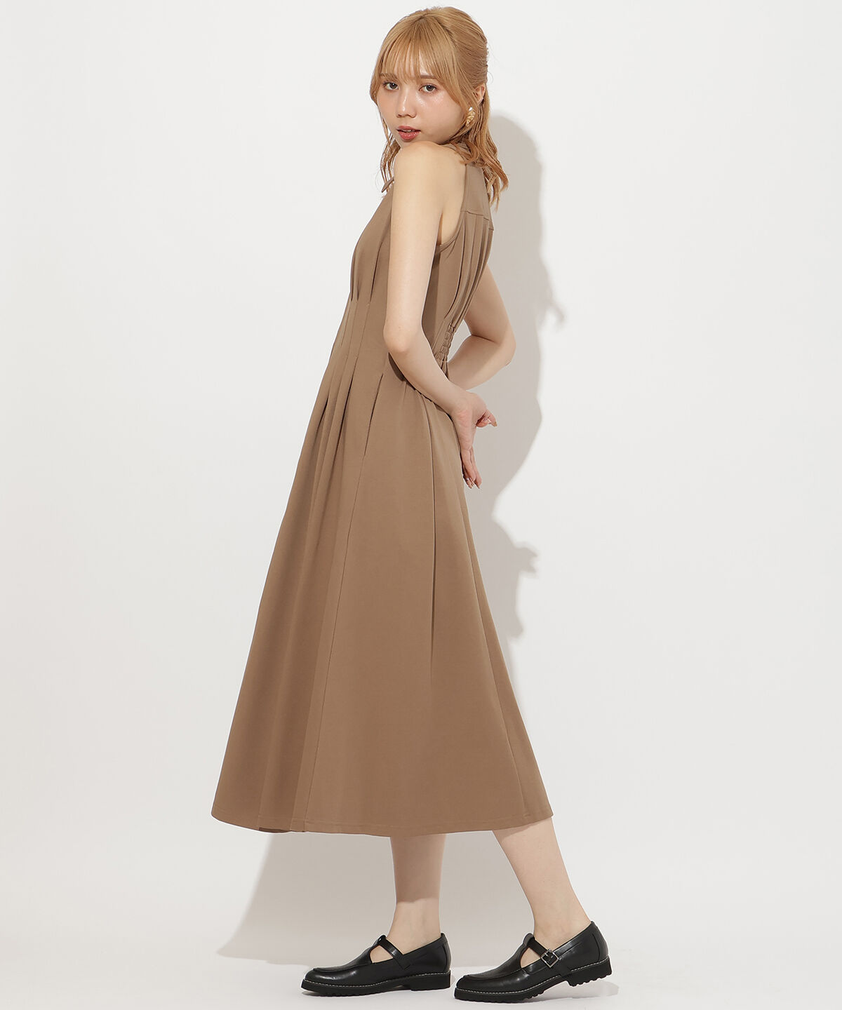 アンドクチュール「ウエストタックセンターZIPワンピース」|ワンピース|