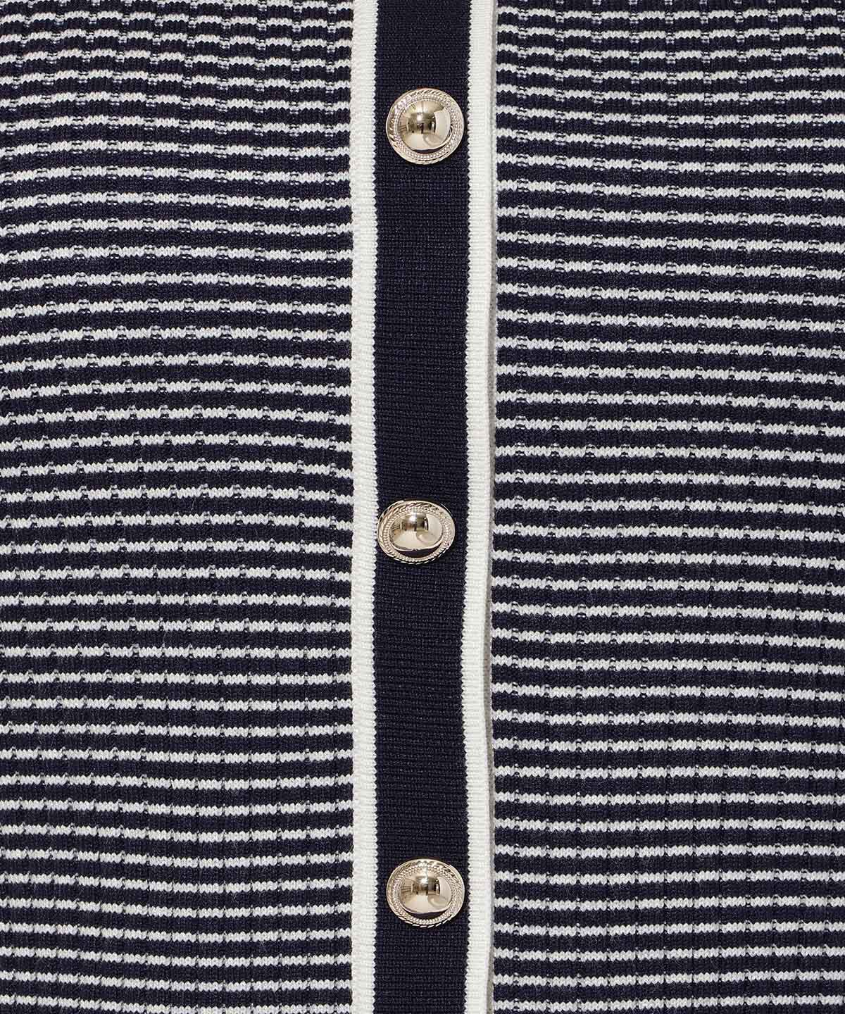 アンドクチュール「ボーダー配色5分袖プルオーバー」|ニット・セーター|