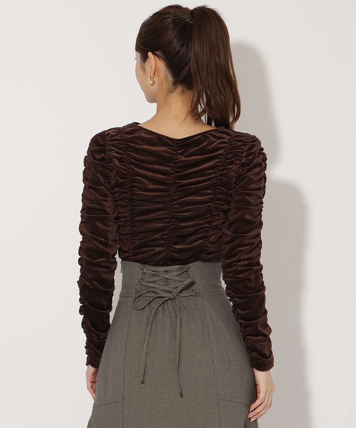 アンドクチュール「シャーリングベロアプルオーバー」|Tシャツ・カットソー|