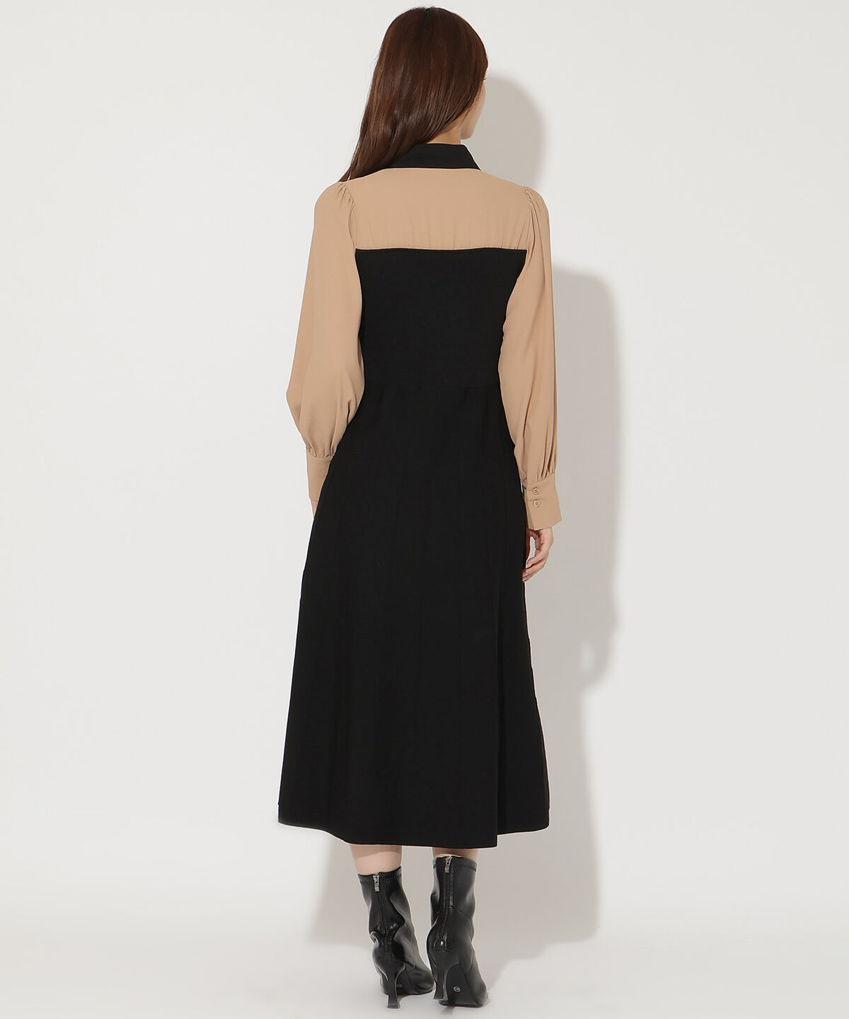 アンドクチュール「ニットビスチェ風リボンタイワンピース」|ワンピース|