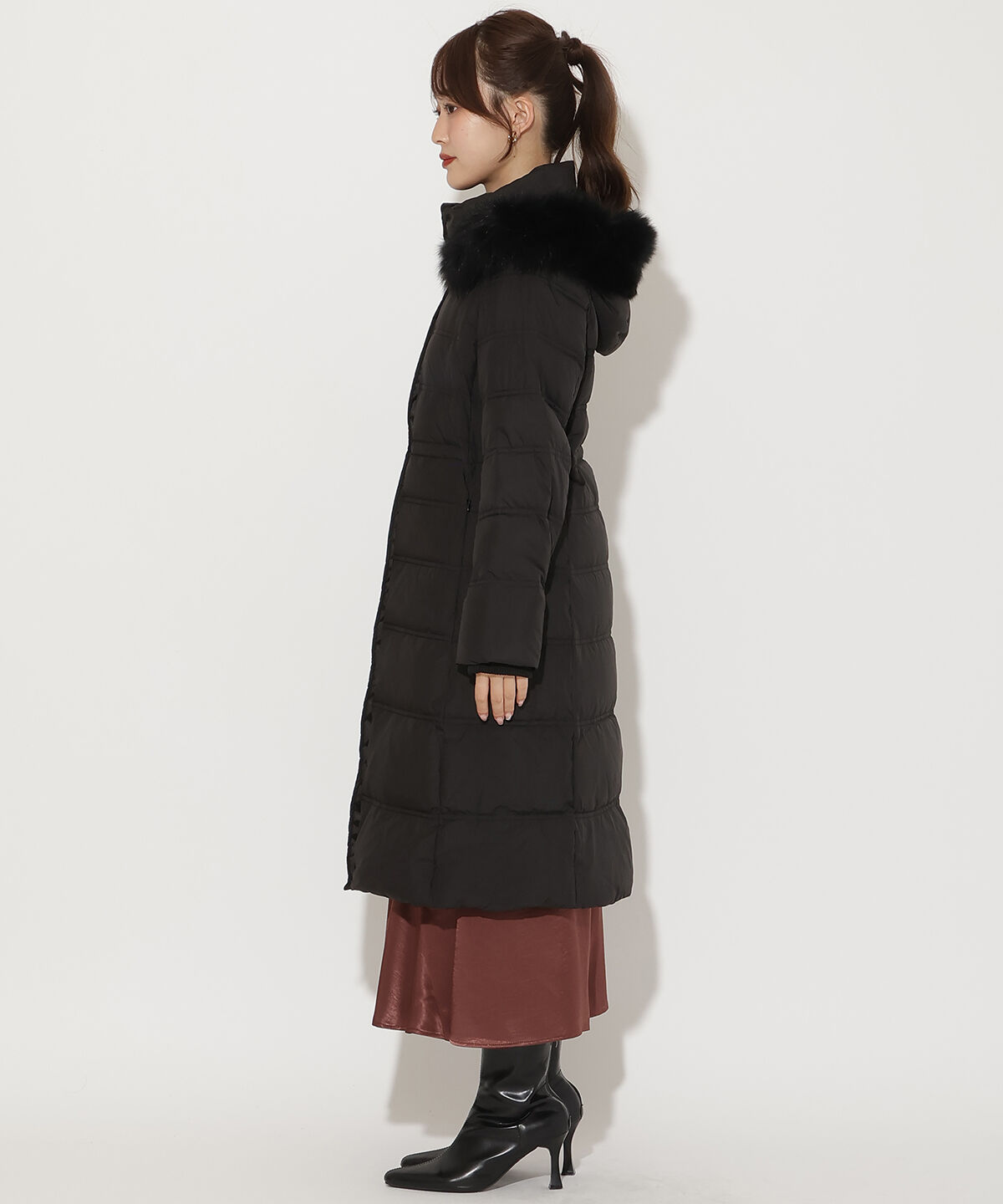アンドクチュール「FOXファー付きミドルロングダウン」|ダウン|