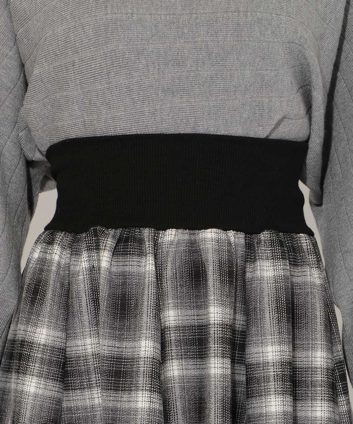 アンドクチュール「チェック柄ロングスカート」|フレア|