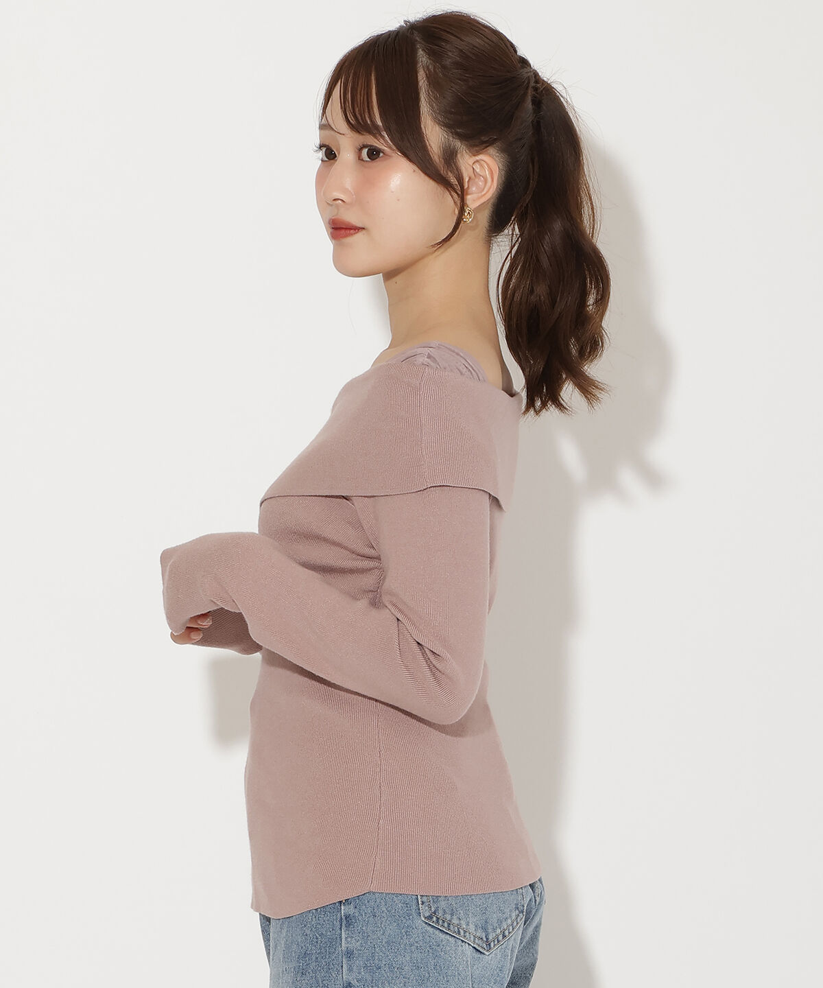 アンドクチュール「クロスネックプルオーバー」|ニット・セーター|